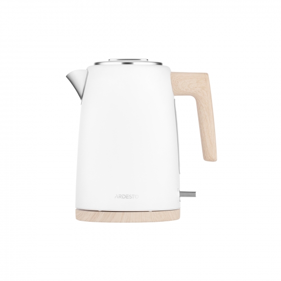 Електрочайник Ardesto EKL-F420WWD, 1.7л, метал, мат, Strix, білий